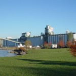 Cascadia terminal from New Brighton park - Vancouver's dock lands.